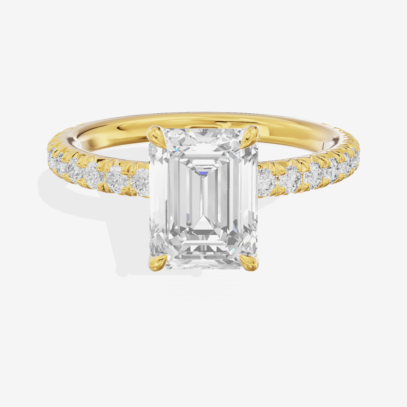 Twined Maia Emerald Engagement Ring with Side Stones (1/2 ct. tw.) in 18K Yellow Gold