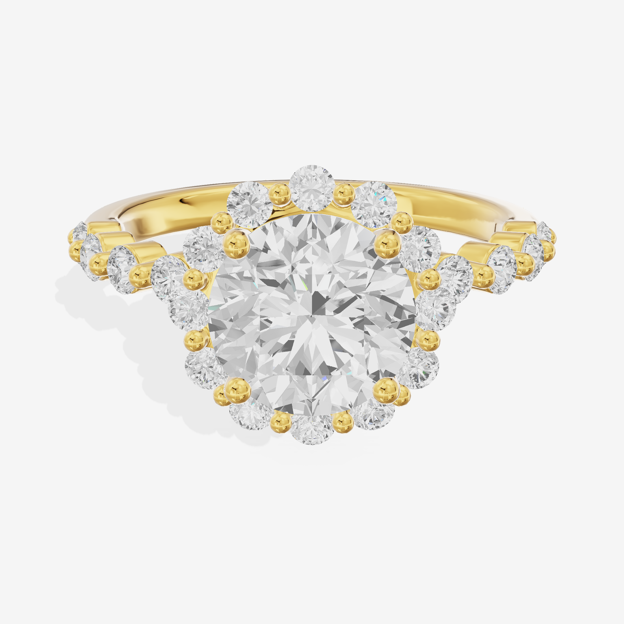 Clusta Halo Round Engagement Ring (1/2 ct. tw.) in 18K Yellow Gold