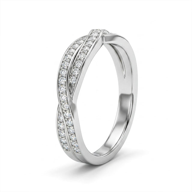 Flush Twist Round Wedding Band (1/5 ct. tw.) in Platinum