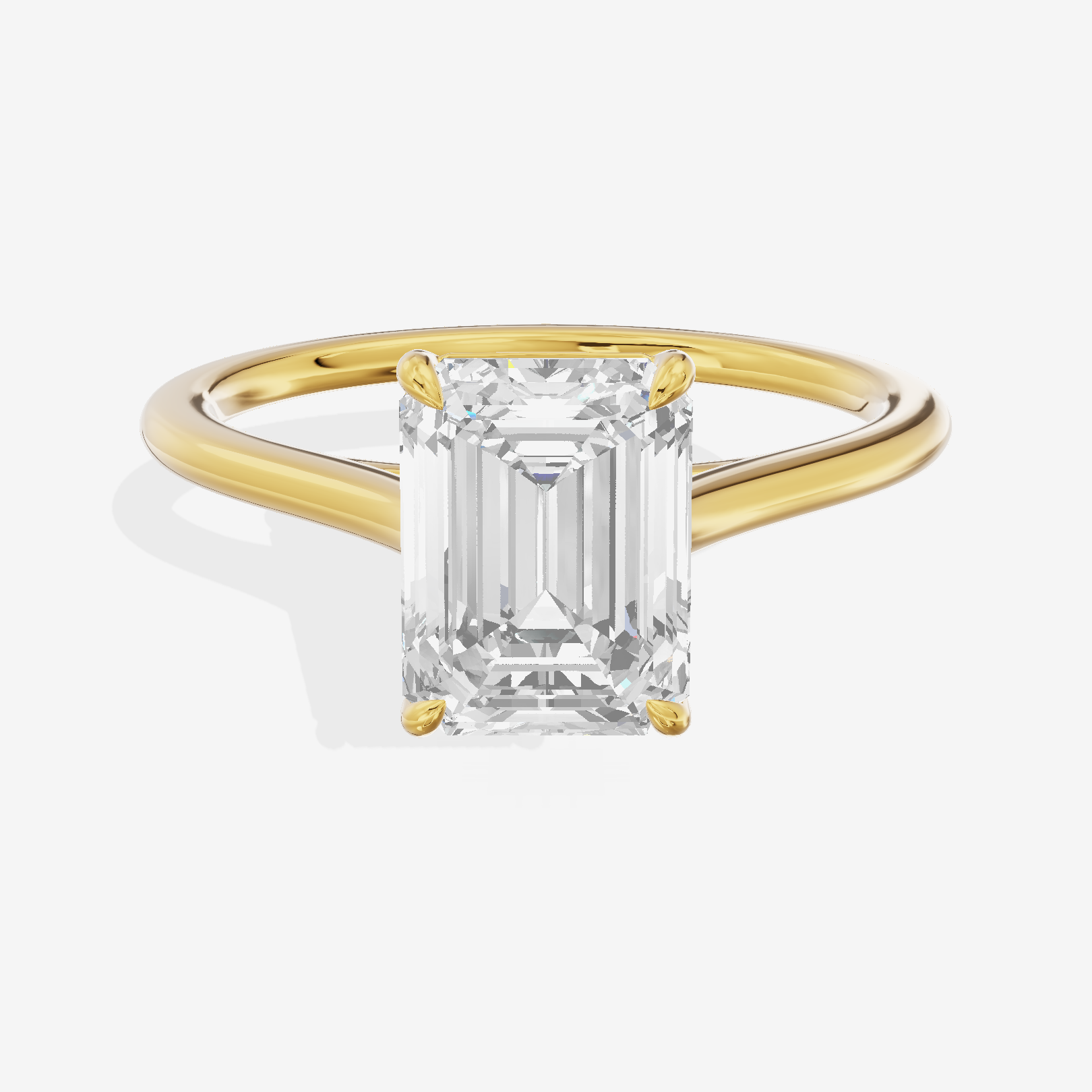 One of One 1.4mm Emerald Solitaire Engagement Ring in 14K Yellow Gold