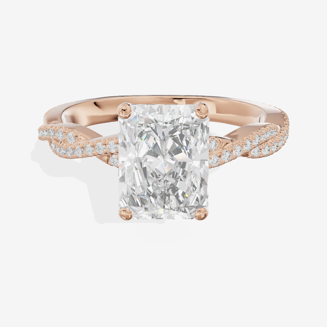 Petite Lightwoven Radiant Pavé Engagement Ring (1/4 ct. tw.) in 14K Rose Gold