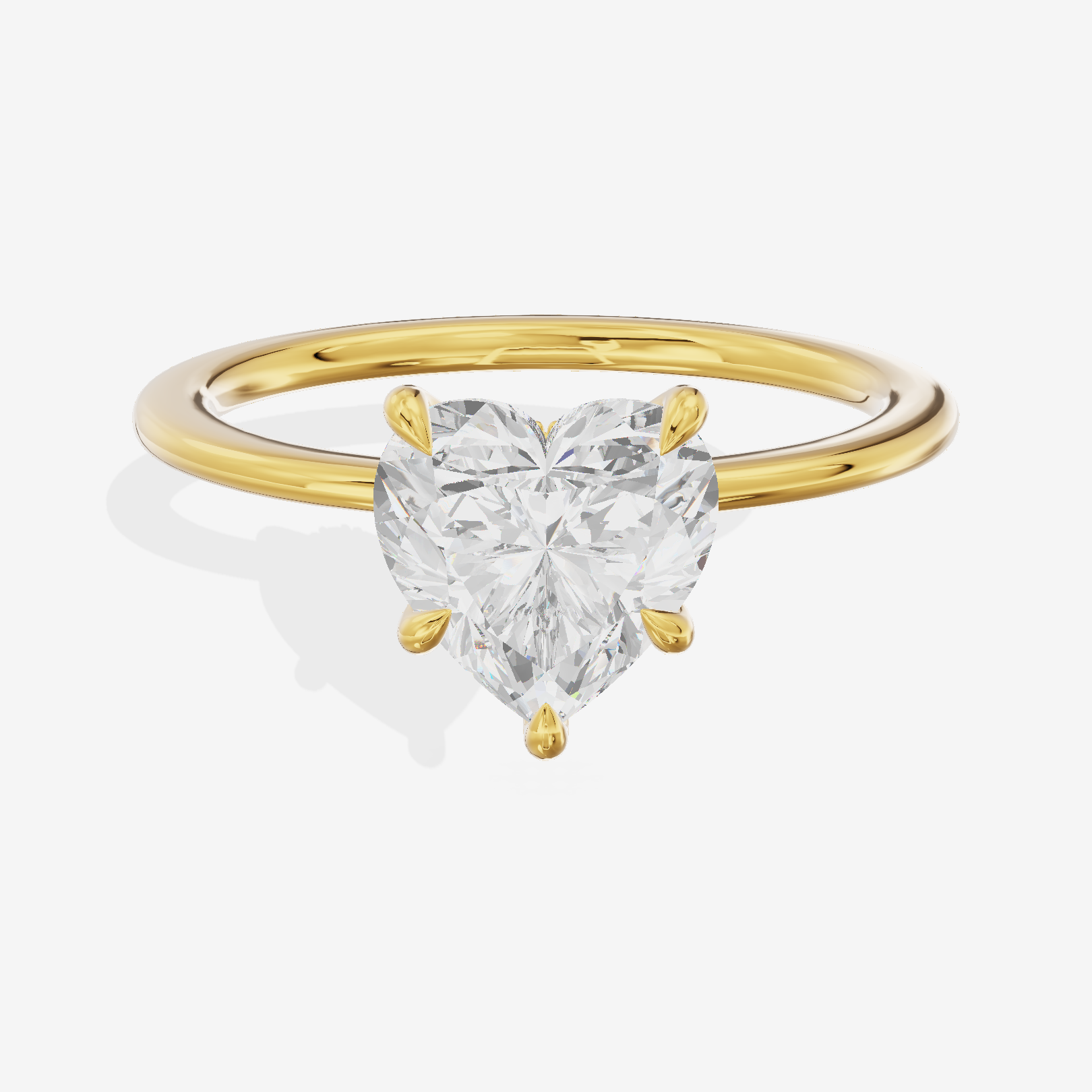 Adorae Halo Heart Engagement Ring (1/15 ct. tw.) in 14K Yellow Gold