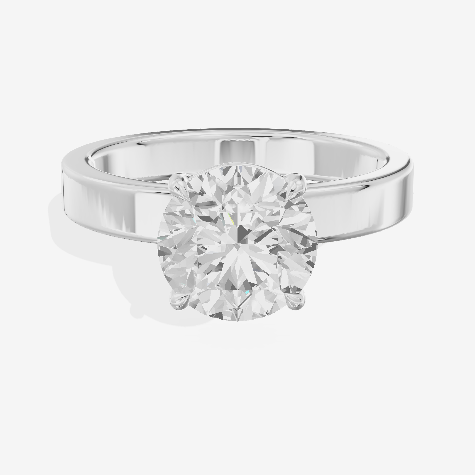 Eternal Vowsae 3mm Round Solitaire Engagement Ring in 14K White Gold