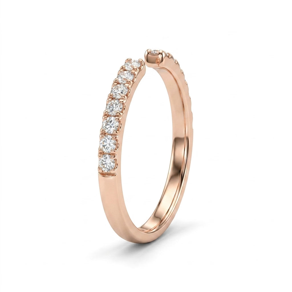 Low Profile Pavé Round Engagement Ring (3/8 ct. tw.) in 18K White Gold