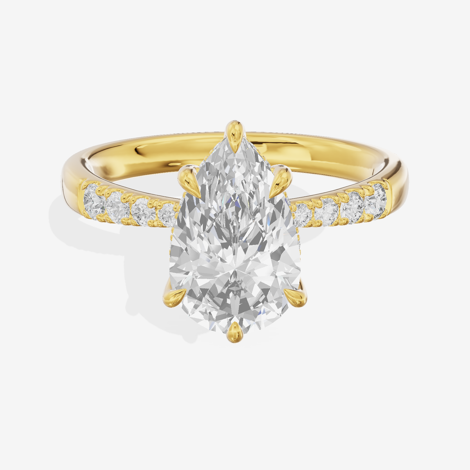 Mayrelle Hidden Halo Pear Engagement Ring (1/5 ct. tw.) in 18K Yellow Gold