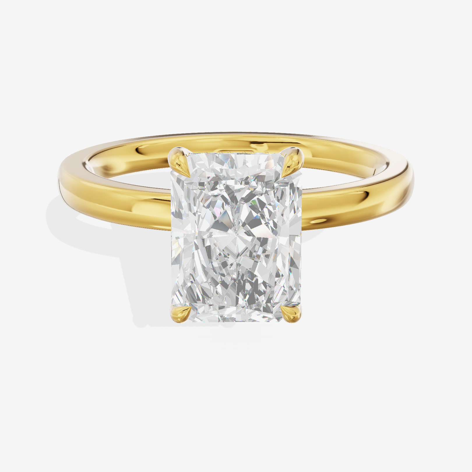 Solea Hidden Halo Radiant Engagement Ring (1/15 ct. tw.) in 18K Yellow Gold