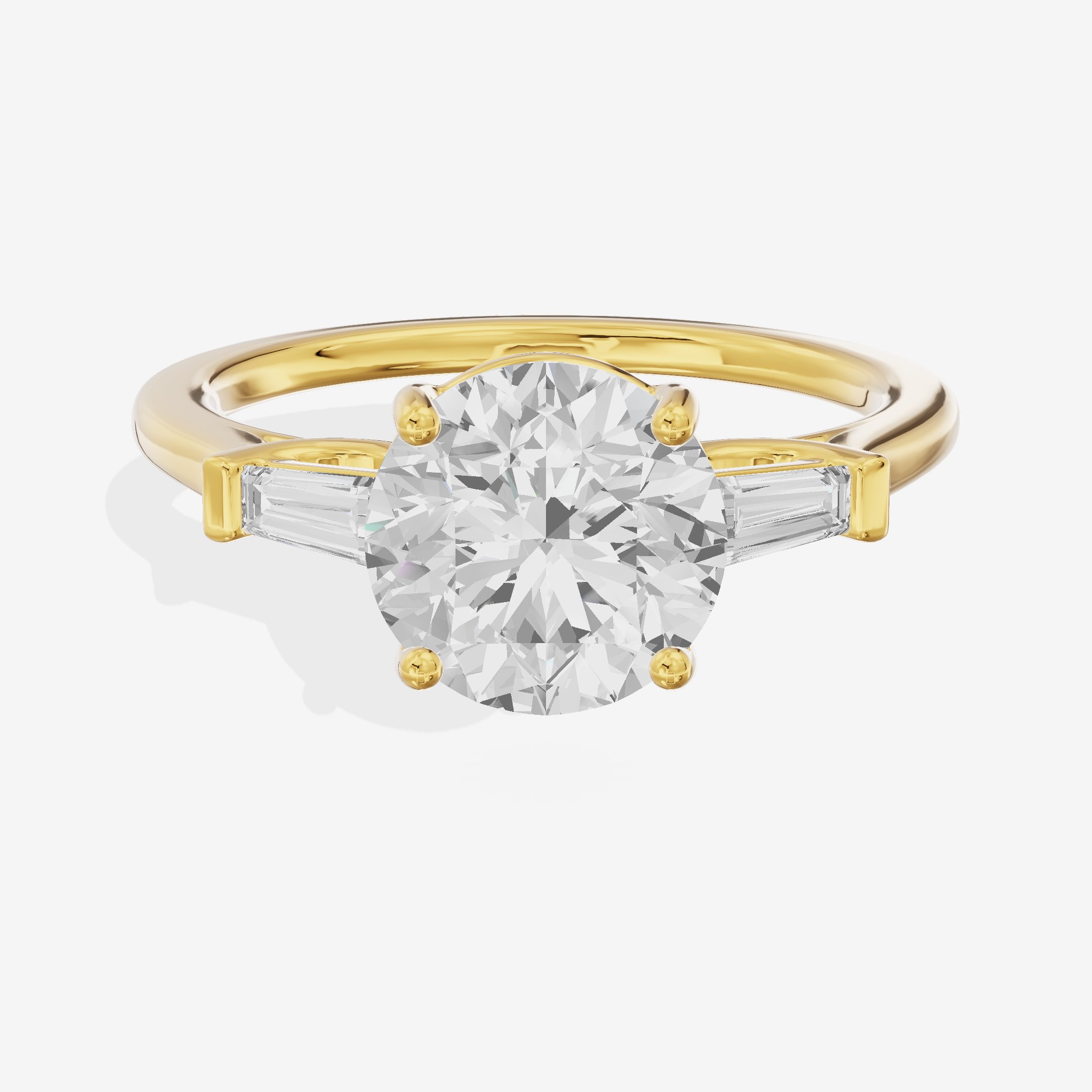 Hallowed Halcyon Round Engagement Ring with Side Stones (1/6 ct. tw.) in 14K Yellow Gold