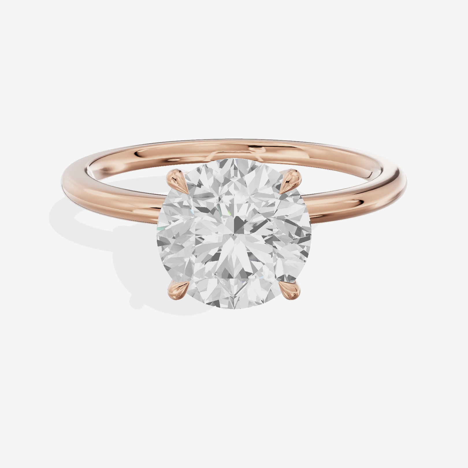 Petite Aimora 1.5mm Round Solitaire Engagement Ring in 14K Rose Gold