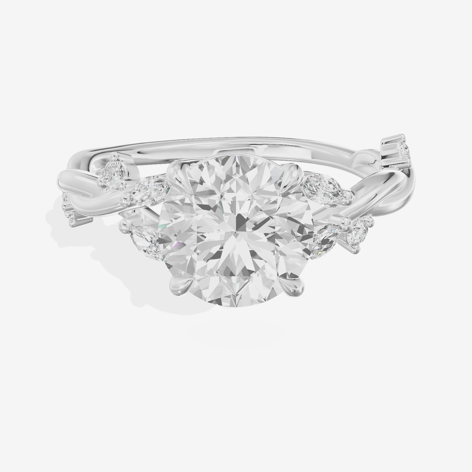 Twined Vowsae Round Twisted Engagement Ring (1/6 ct. tw.) in Platinum
