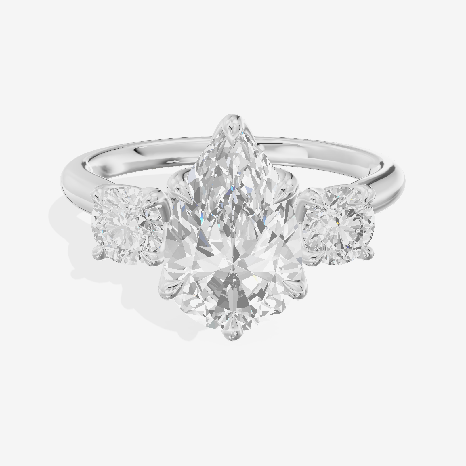Grand Triade Pear Three Stone Engagement Ring (2/5 ct. tw.) in 14K White Gold