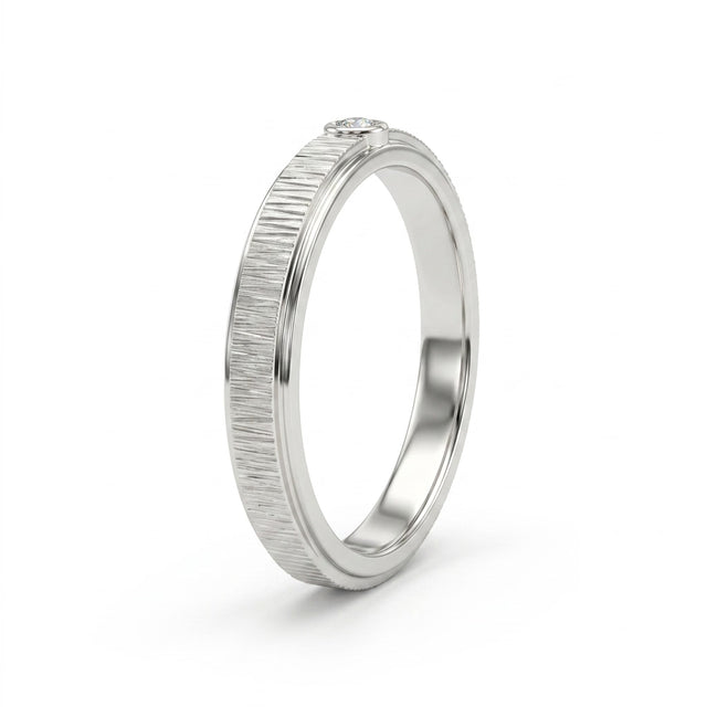 Low Profile Round Wedding Band (1/10 ct.) in 18K White Gold