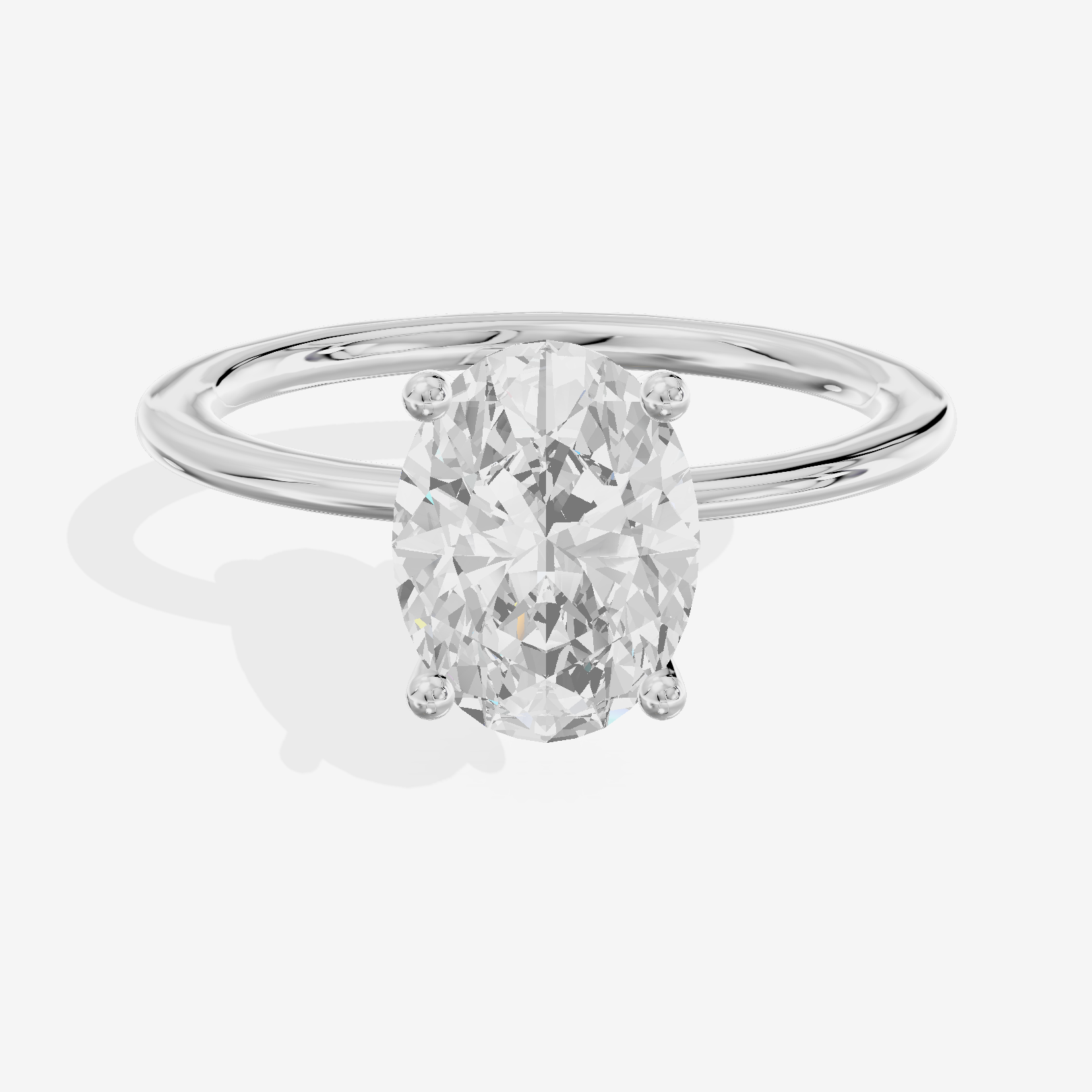 Whispered Promezza 1.4mm Oval Solitaire Engagement Ring in Platinum