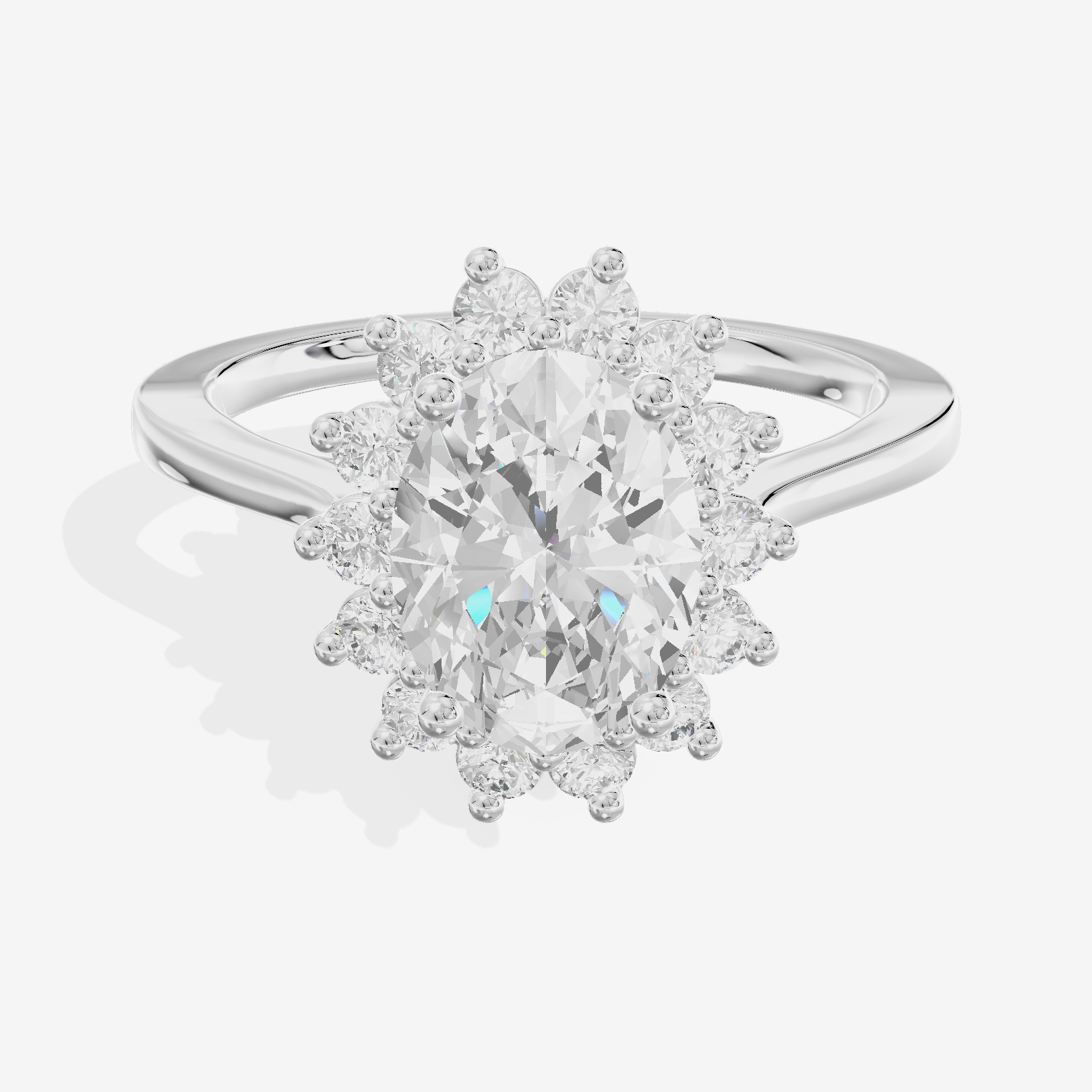 Mayrelle Halo Oval Engagement Ring (1/3 ct. tw.) in 18K White Gold