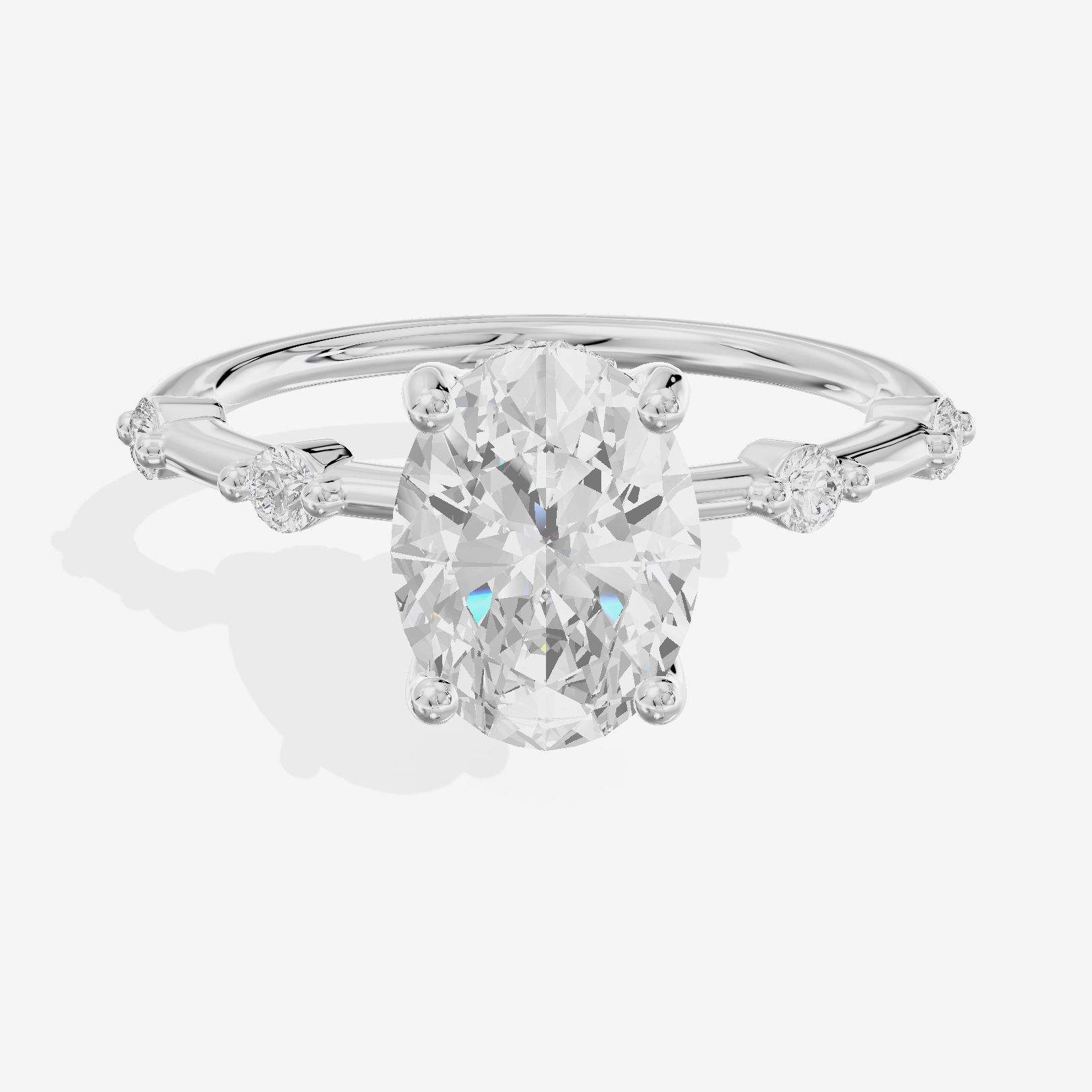 Mayrelle Hidden Halo Oval Engagement Ring (1/5 ct. tw.) in Platinum