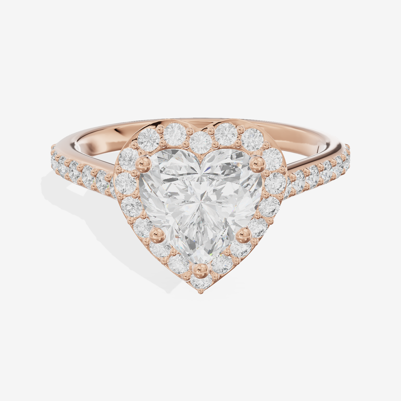 Lateria Halo Heart Engagement Ring (1/3 ct. tw.) in 18K Rose Gold