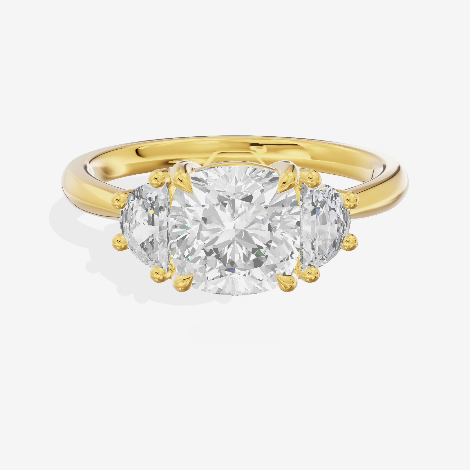 Classic Liviana Cushion Three Stone Engagement Ring (1/4 ct. tw.) in 14K Yellow Gold