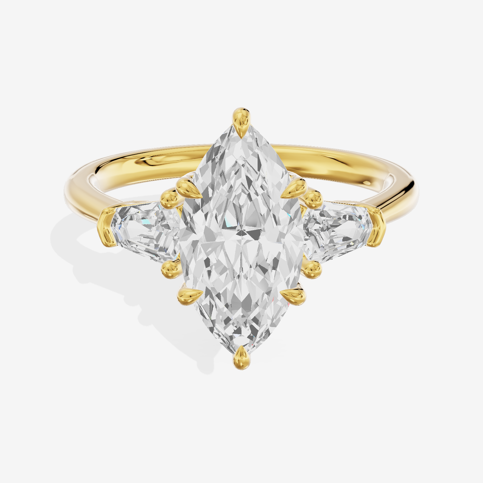 Maia Three Stone Marquise Engagement Ring (1/4 ct. tw.) in 14K Yellow Gold