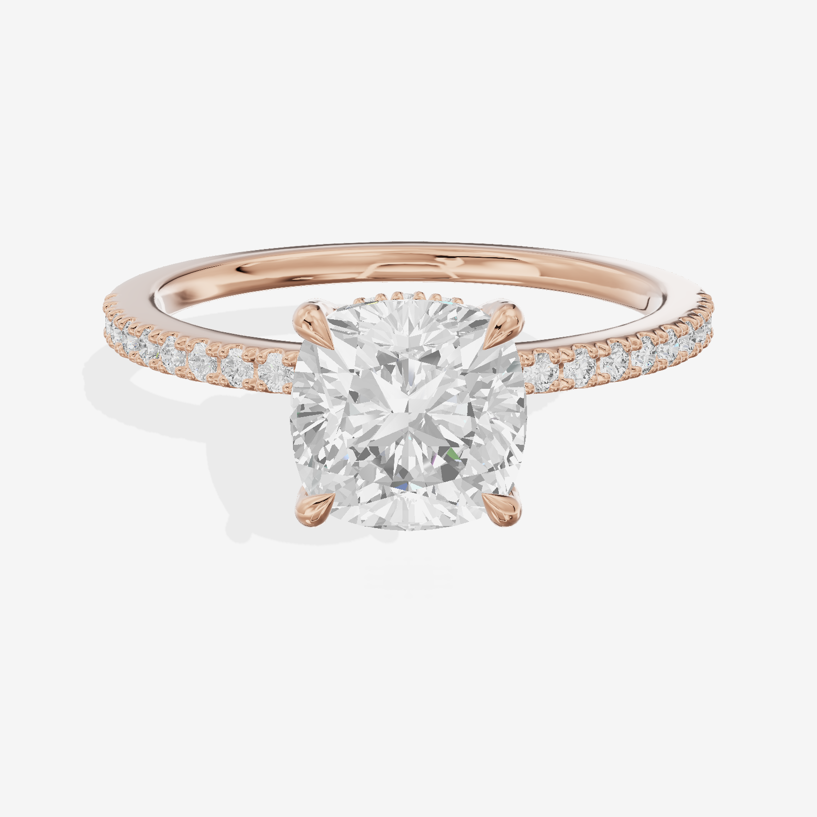 Lateria Hidden Halo Cushion Engagement Ring (1/5 ct. tw.) in 14K Rose Gold