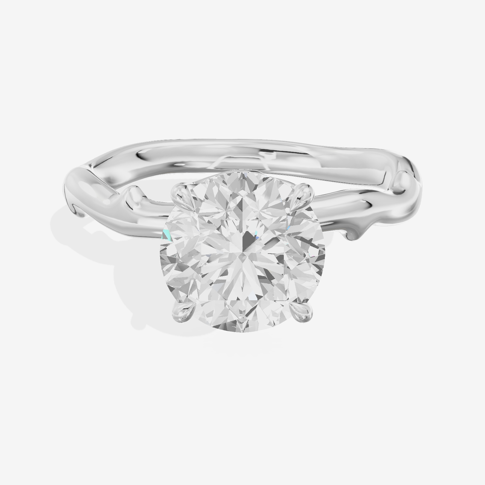 Vowsae Cathedral 2.2mm Round Solitaire Engagement Ring in Platinum