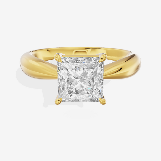 Aimora Trellis 2mm Princess Solitaire Engagement Ring in 14K Yellow Gold