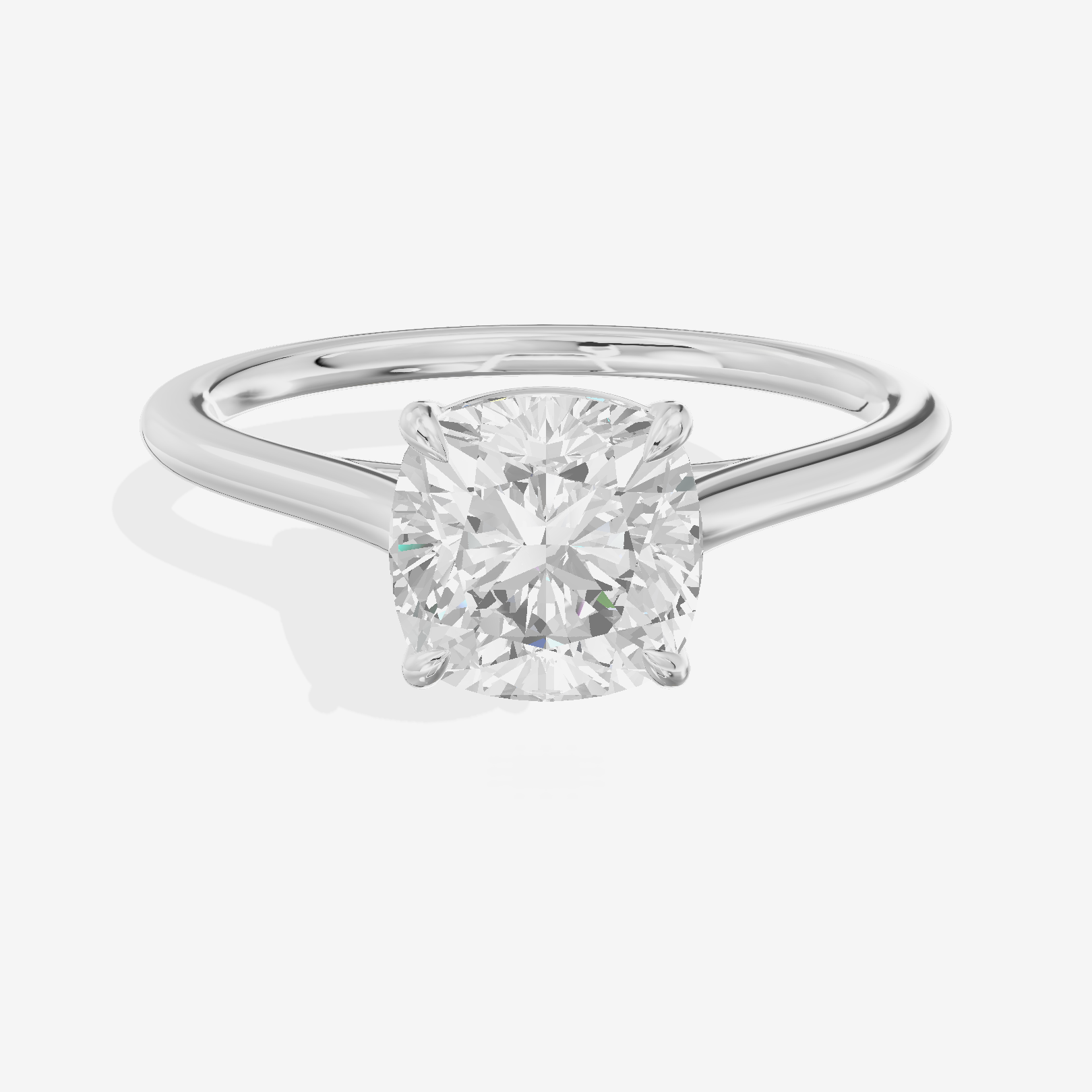 One of One 1.4mm Cushion Solitaire Engagement Ring in Platinum
