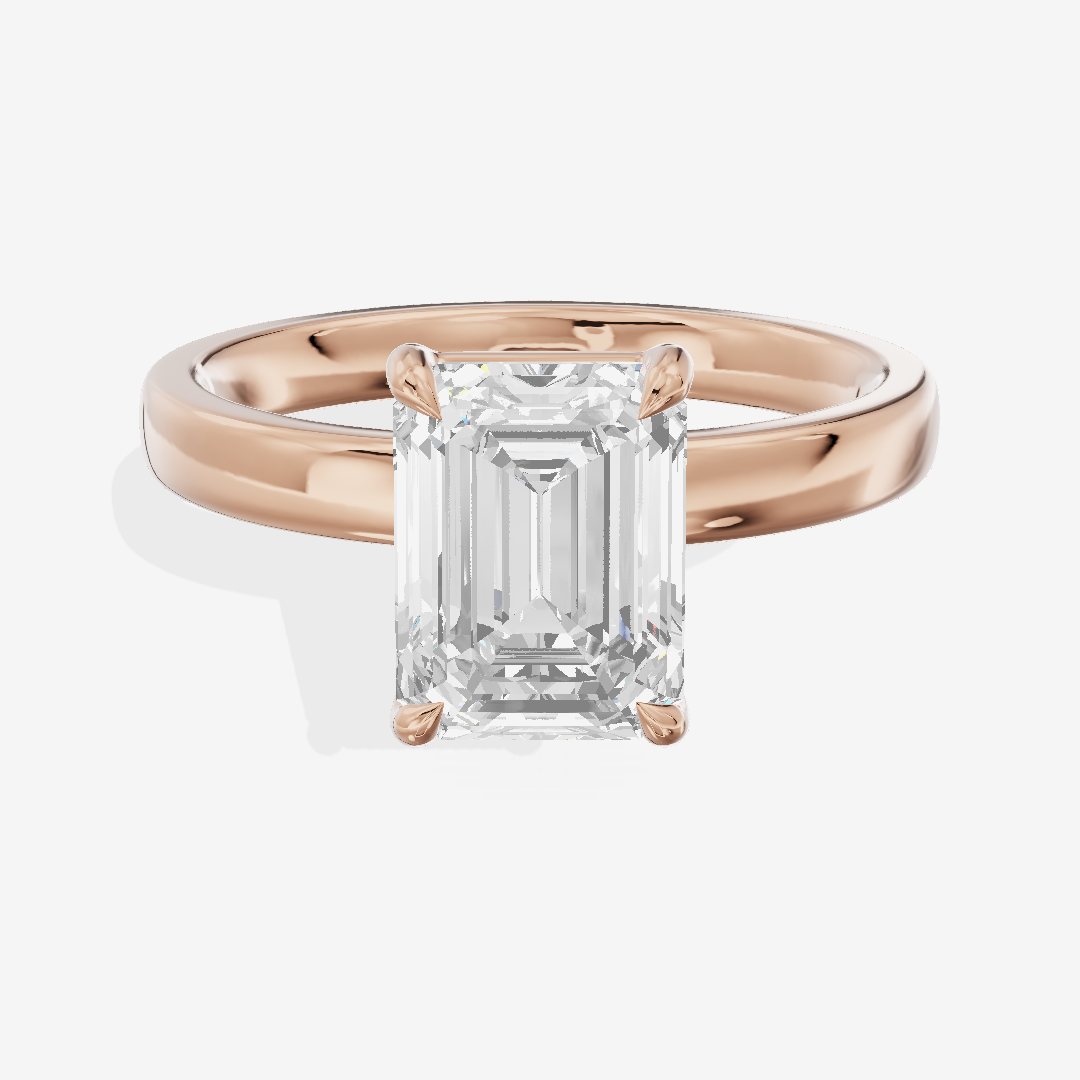 Tender Eversince 2.5mm Emerald Solitaire Engagement Ring in 18K Rose Gold