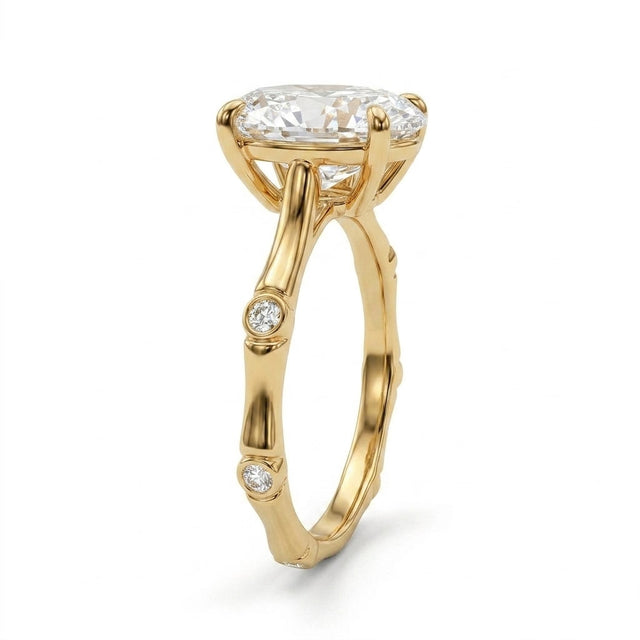 Solitaire Oval Engagement Ring (3.07 ct. tw.) in 18K Yellow Gold