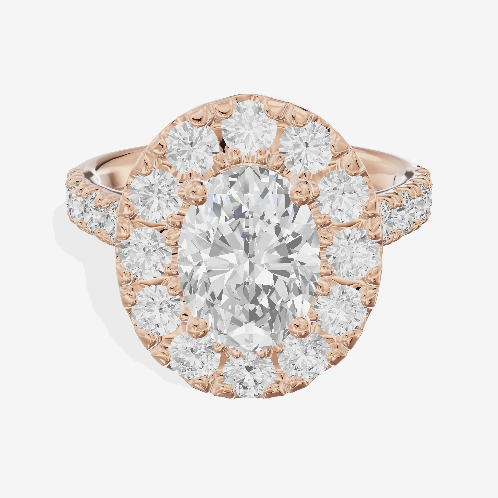 Liviana Halo Oval Engagement Ring (1/4 ct. tw.) in 18K Rose Gold