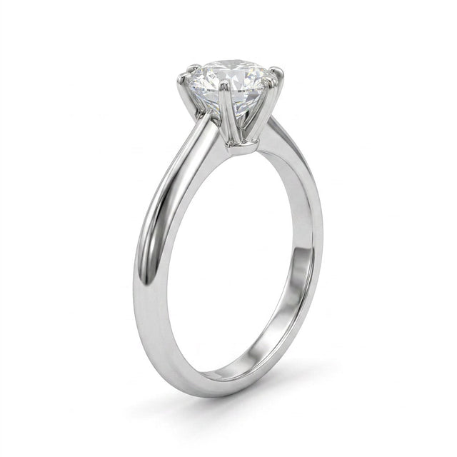 Solitaire Round Engagement Ring (1/2 ct.) in 18K White Gold