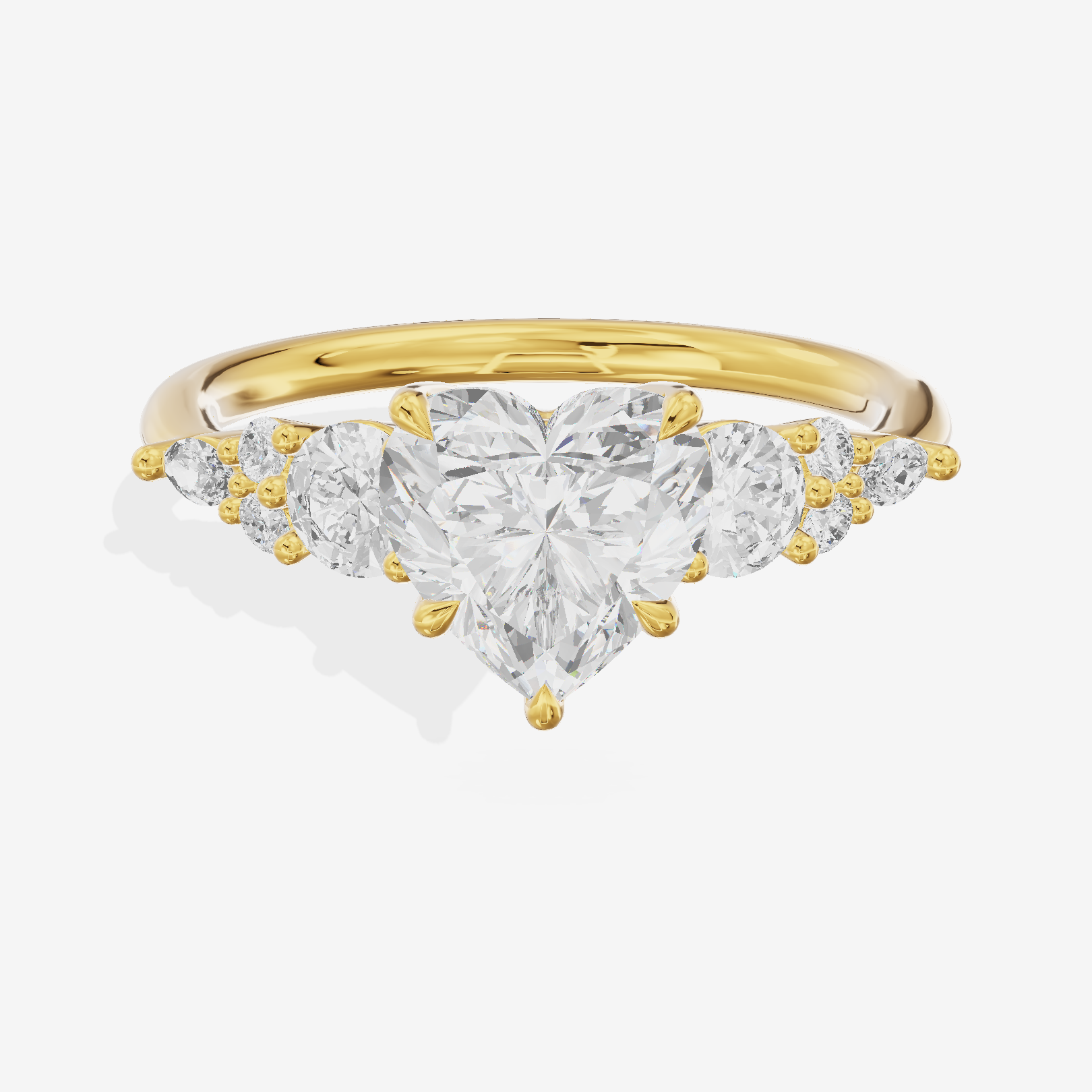 Triade Eternity Heart Three Stone Engagement Ring (2/5 ct. tw.) in 18K Yellow Gold