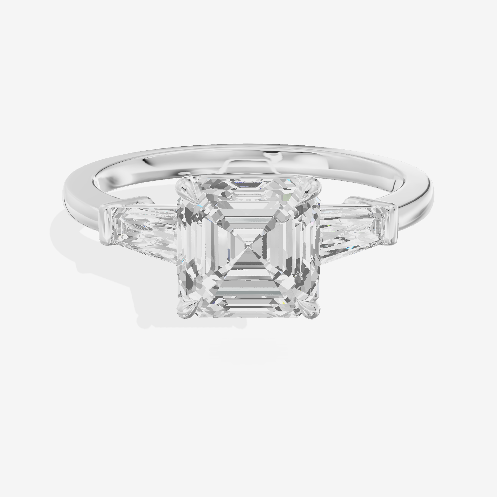 Vintage Coeurine Three Stone Asscher Engagement Ring (1/2 ct. tw.) in Platinum