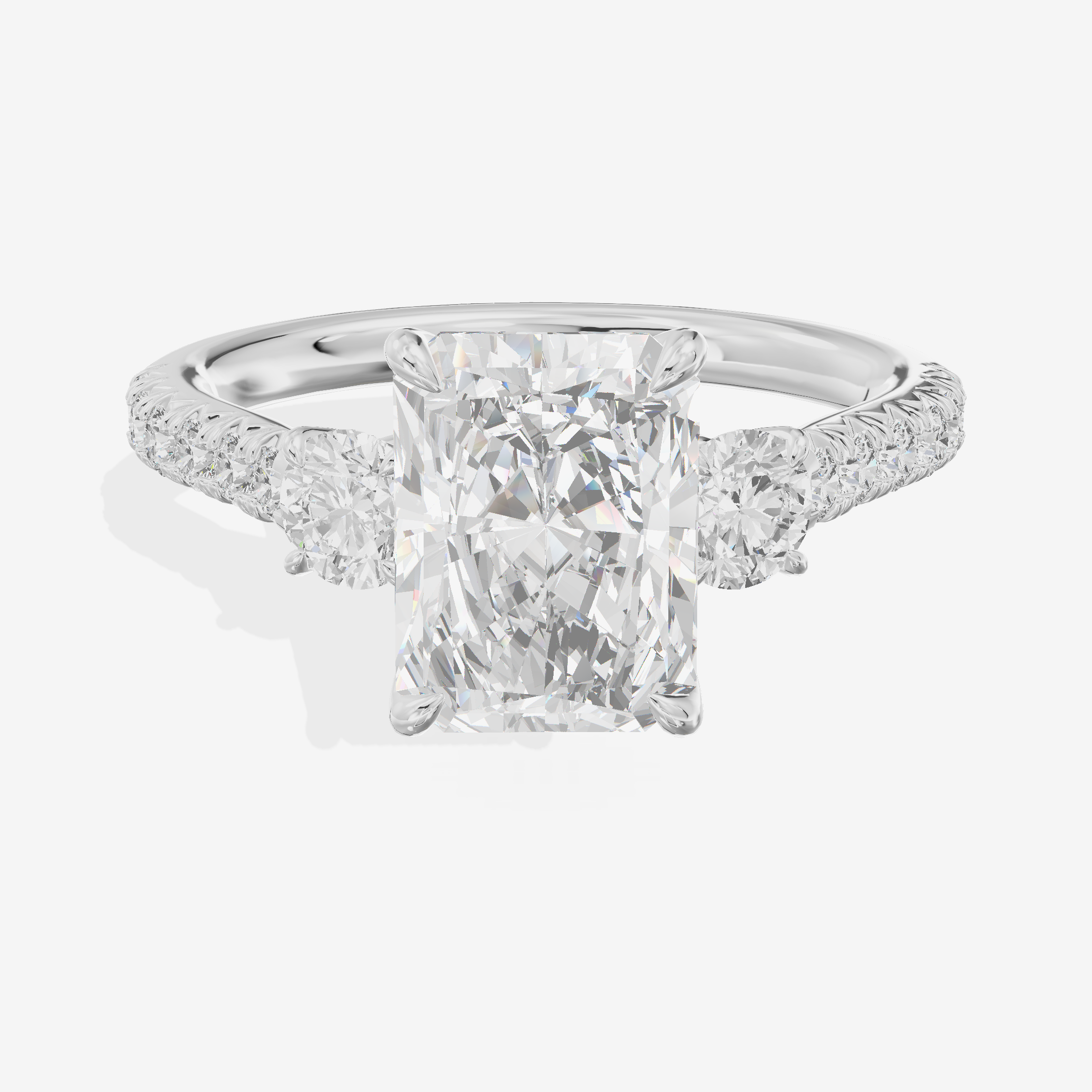 Triade Anniversary Anniversary Radiant Three Stone Engagement Ring (1/2 ct. tw.) in 18K White Gold