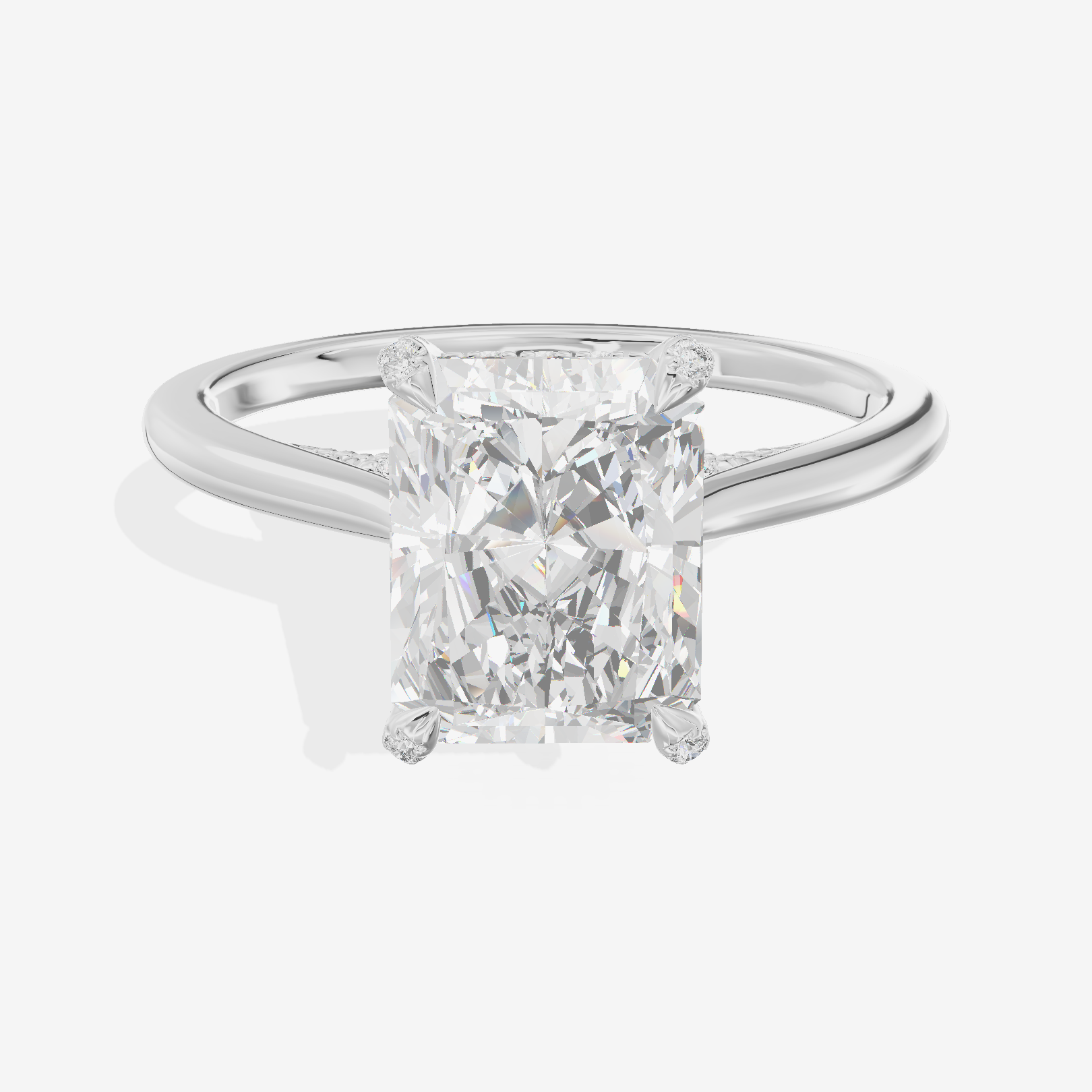 Grand Vowsae Radiant Engagement Ring with Side Stones (1/5 ct. tw.) in 18K White Gold