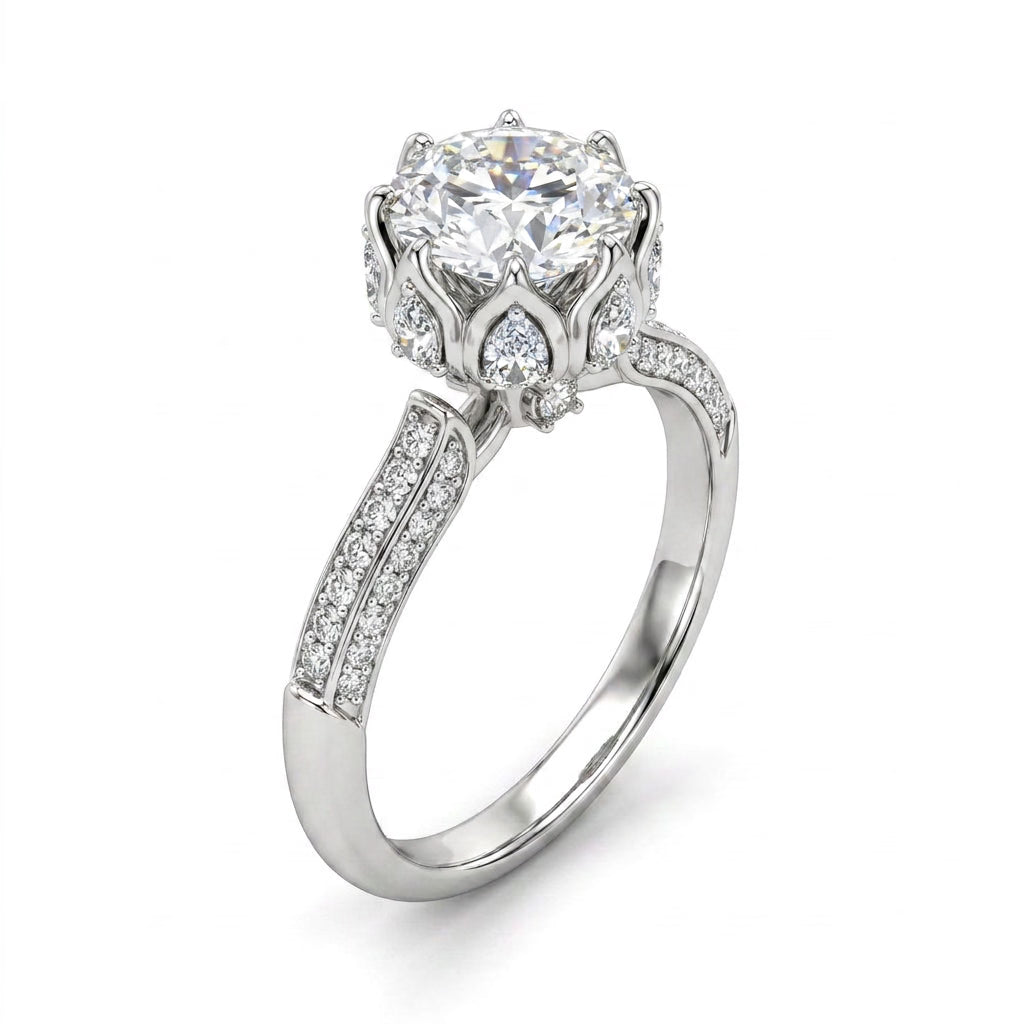 Pavé Round Engagement Ring (1 ct. tw.) in 18K White Gold