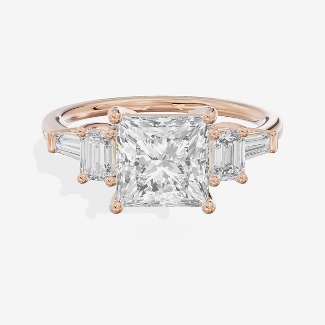 Vowsae Five Stone Princess Engagement Ring (3/4 ct. tw.) in 14K Rose Gold