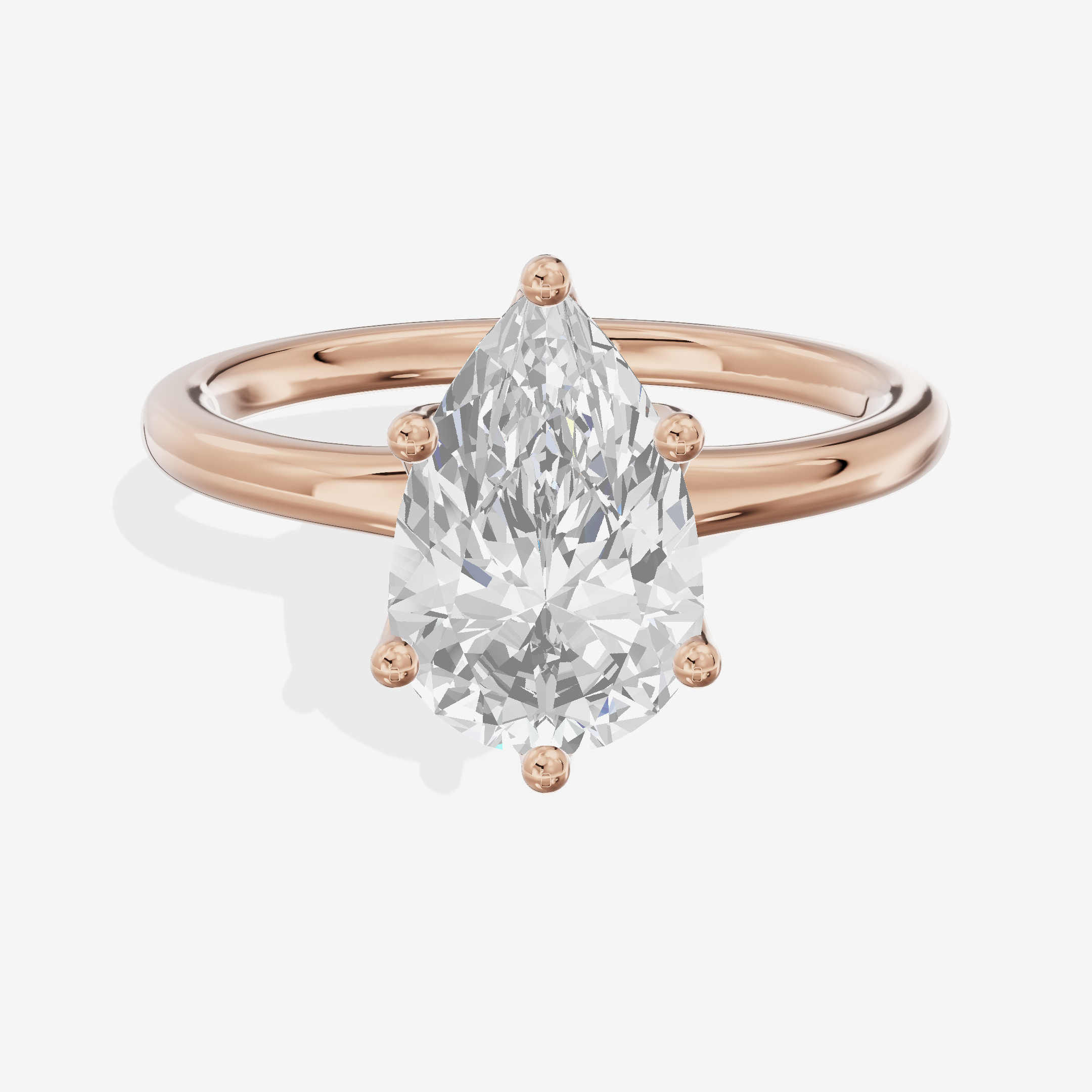 Linger 1.8mm Pear Solitaire Engagement Ring in 14K Rose Gold