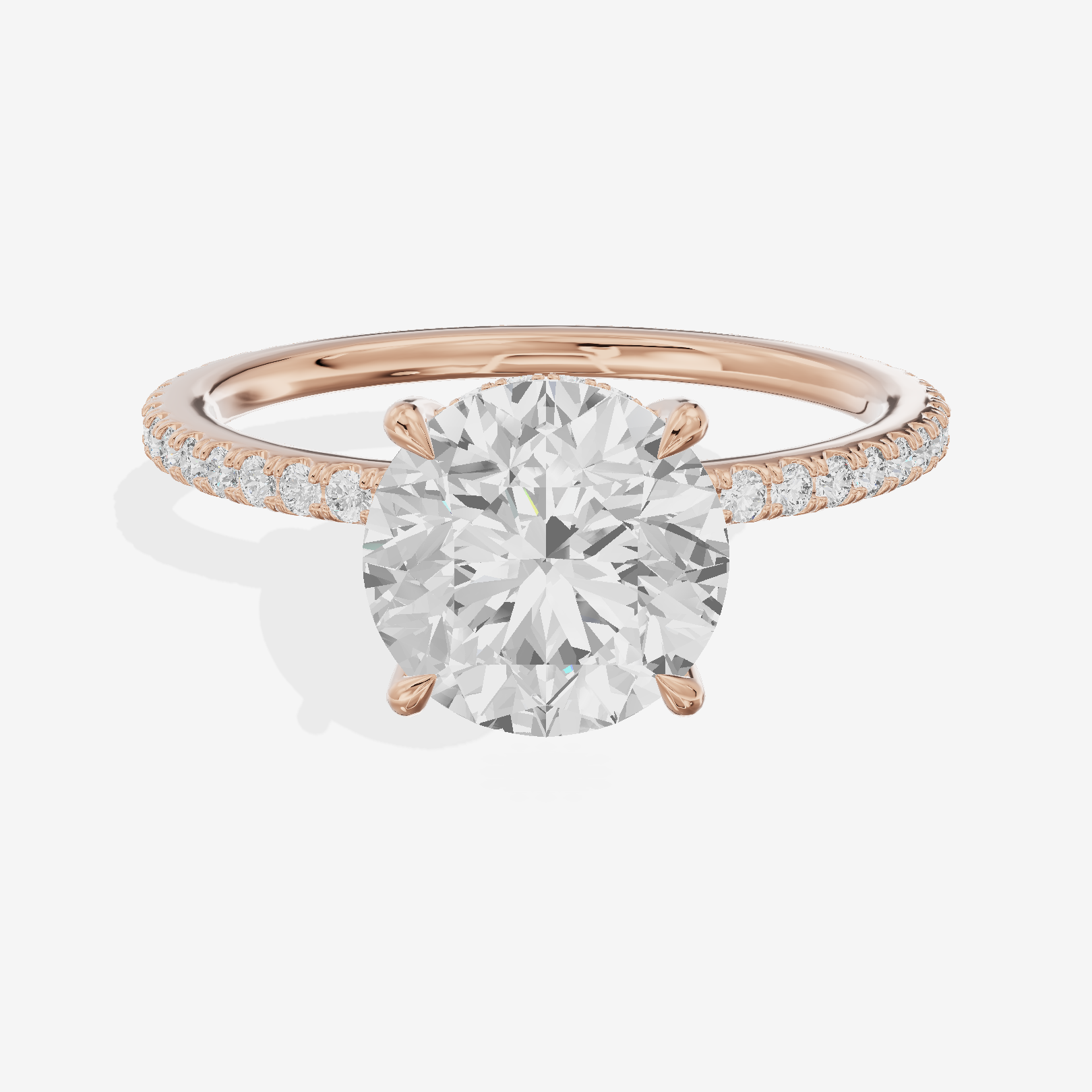 Mirelle Round Hidden Halo Engagement Ring (1/3 ct. tw.) in 14K Rose Gold