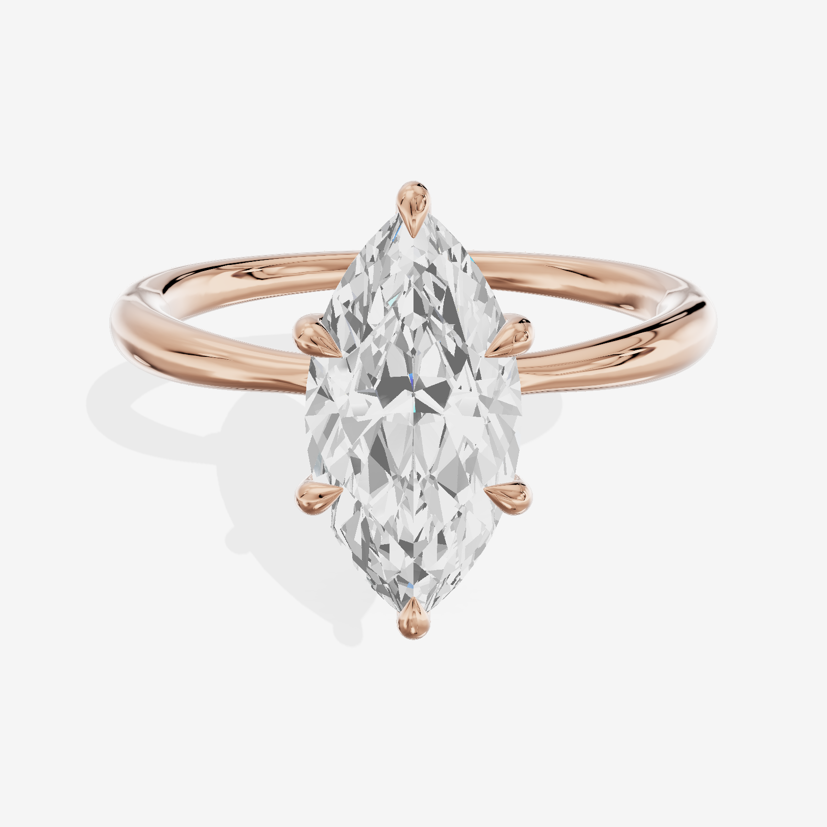 Whispered Aimora Marquise Solitaire Engagement Ring in 18K Rose Gold