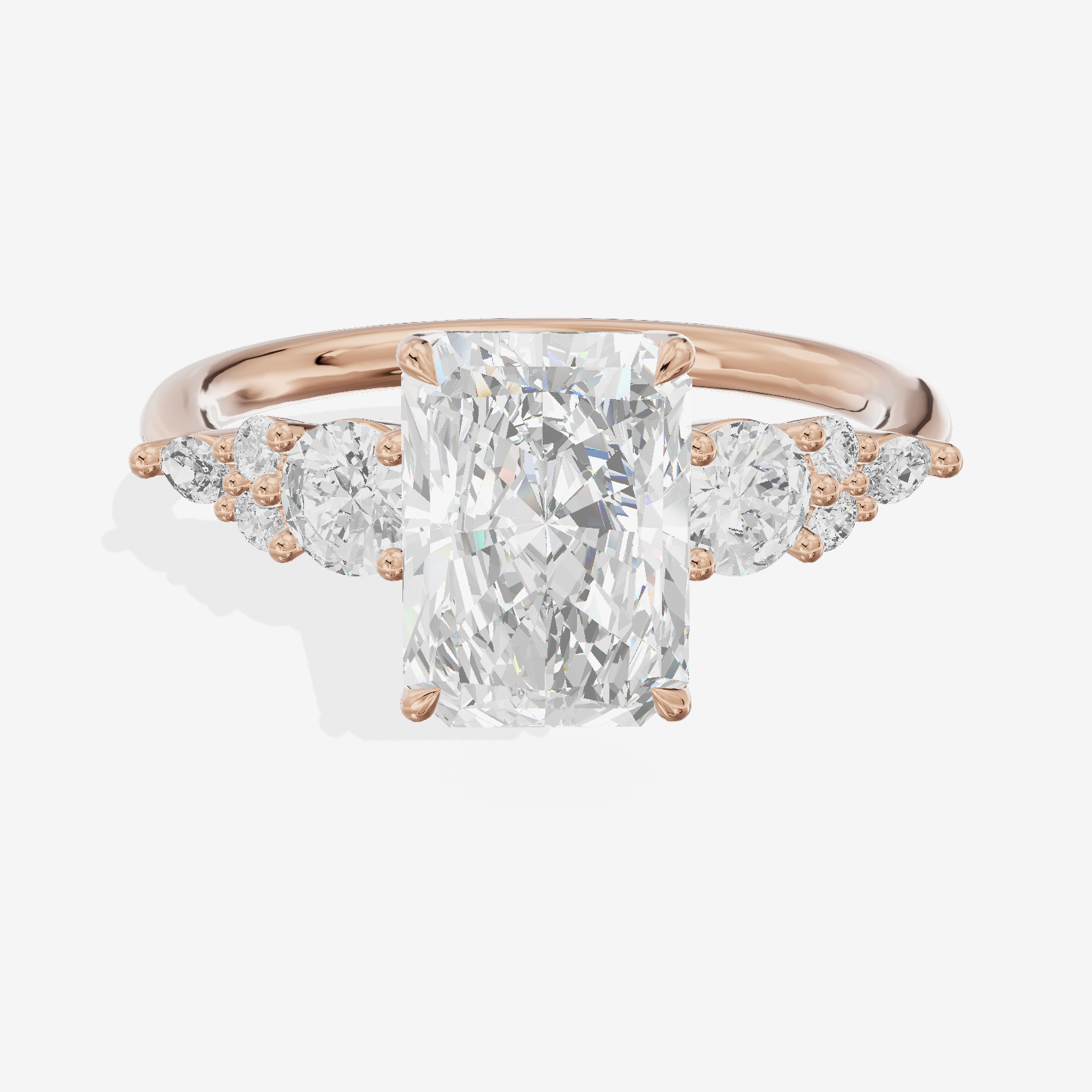 Triade Eternity Radiant Three Stone Engagement Ring (2/5 ct. tw.) in 18K Rose Gold