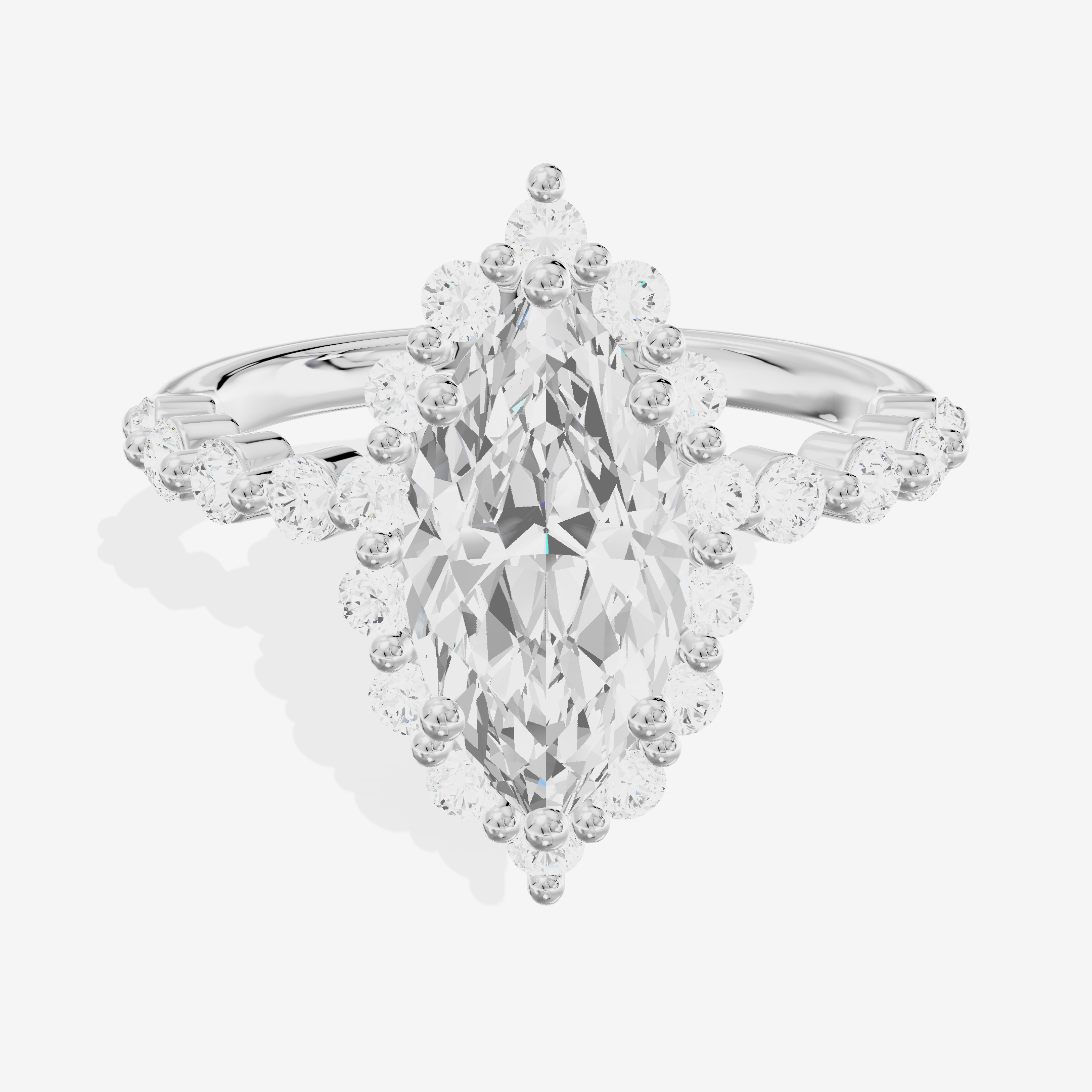 Vowsae Halo Marquise Engagement Ring (1/5 ct. tw.) in 18K White Gold