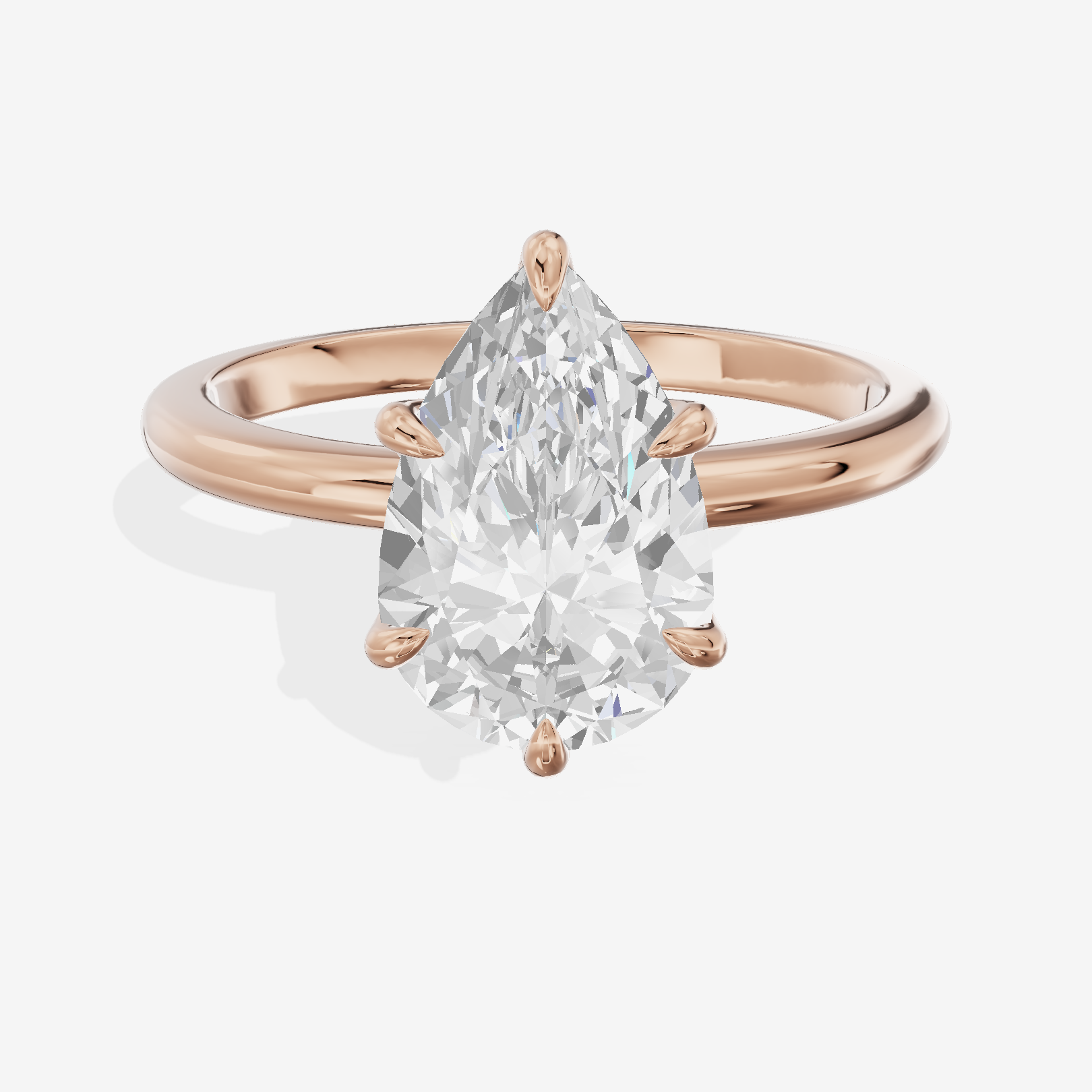Petite Janevra 2mm Pear Solitaire Engagement Ring (1/4 ct. tw.) in 18K Rose Gold