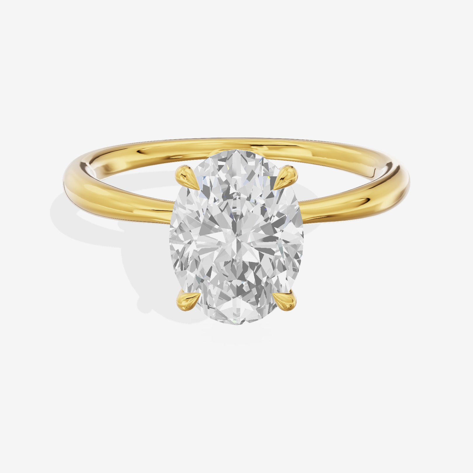 Whispered Aimora Oval Solitaire Engagement Ring in 14K Yellow Gold