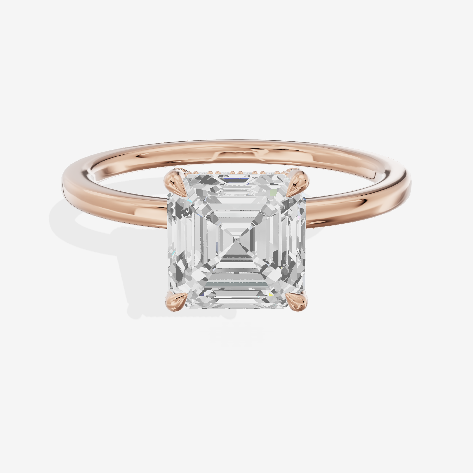 Grand Eversince Asscher Engagement Ring with Side Stones (3/5 ct. tw.) in 18K Rose Gold