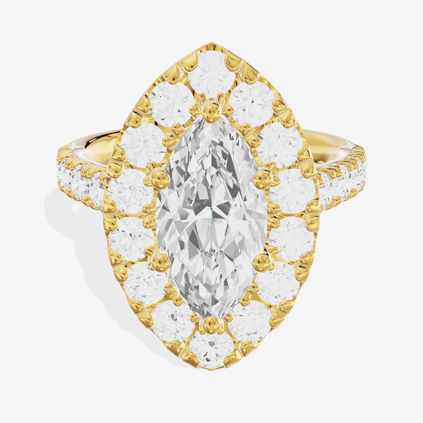 Liviana Halo Marquise Engagement Ring (1/4 ct. tw.) in 14K Yellow Gold