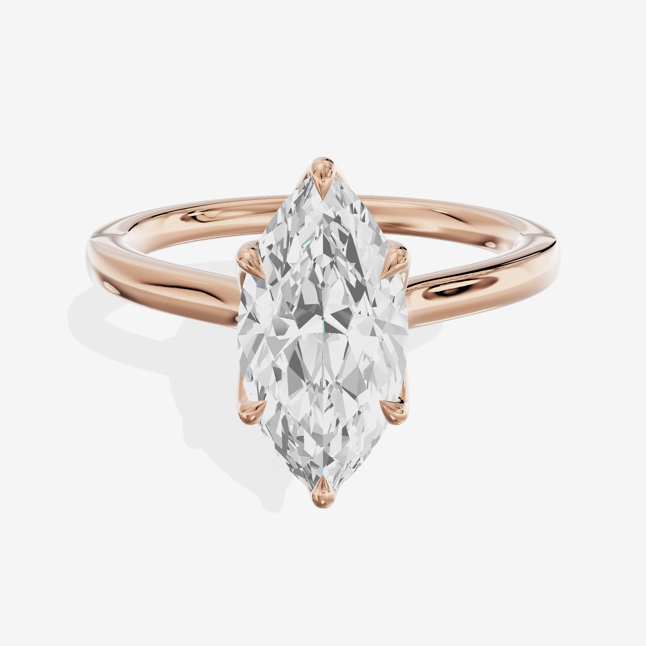 Pendulae Ring 1.8mm Marquise Solitaire Engagement Ring in 18K Rose Gold