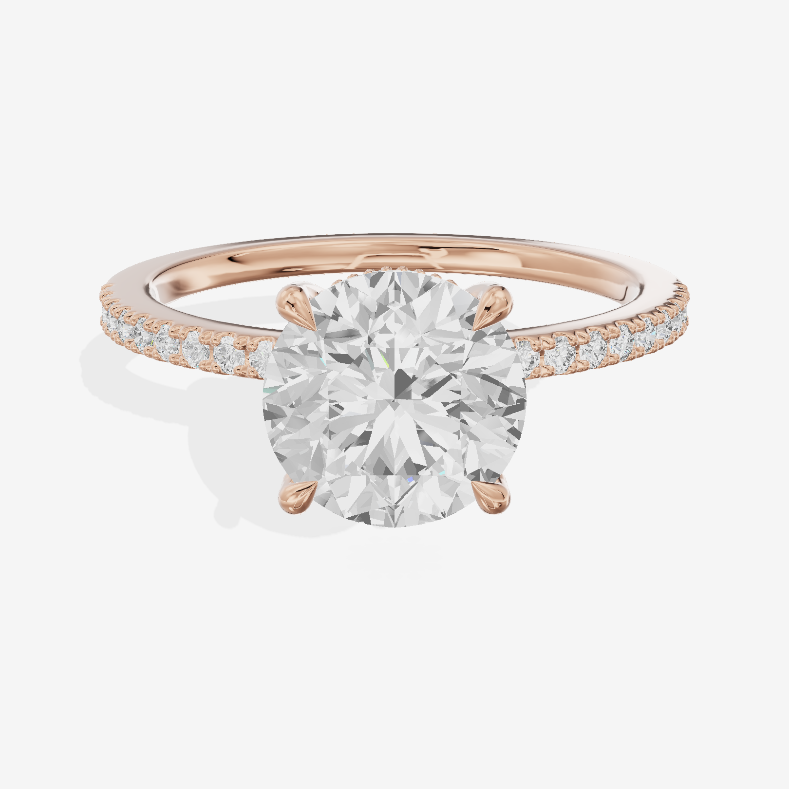 Lateria Hidden Halo Round Engagement Ring (1/5 ct. tw.) in 18K Rose Gold