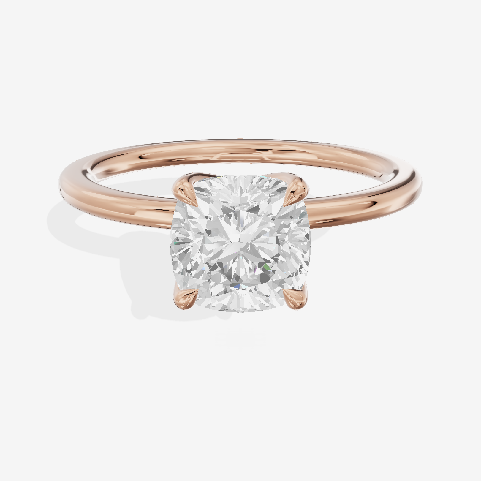 Petite Selenia 1.5mm Cushion Solitaire Engagement Ring in 14K Rose Gold