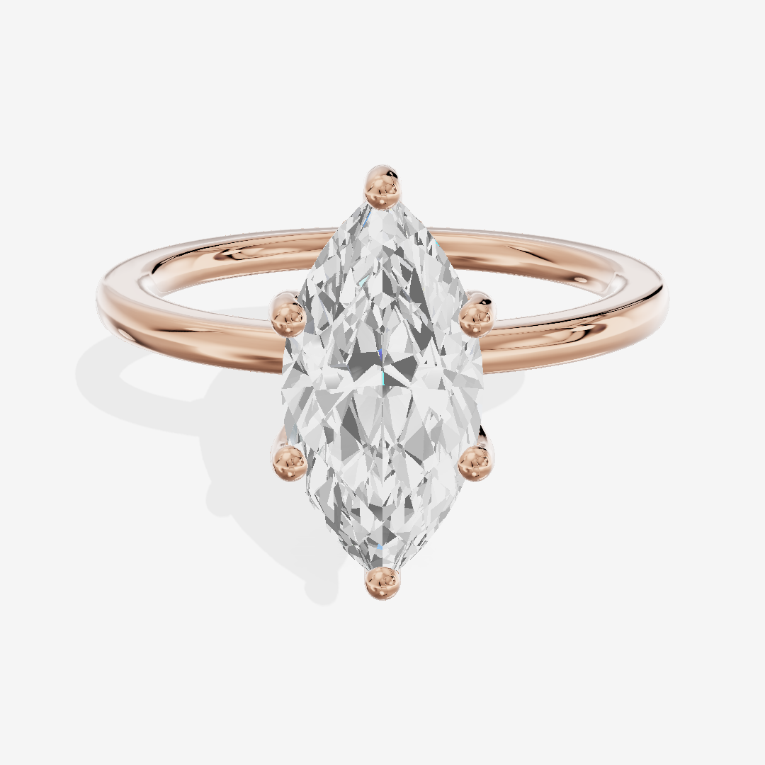 Grand Reverya Marquise Hidden Halo Engagement Ring (1/20 ct. tw.) in 14K Rose Gold