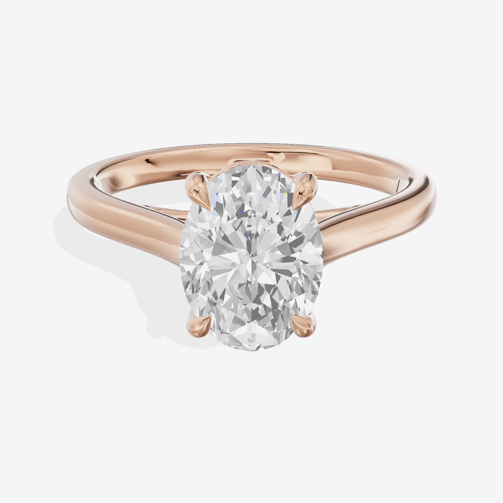 Whispered Coeurine 2mm Oval Solitaire Engagement Ring in 18K Rose Gold