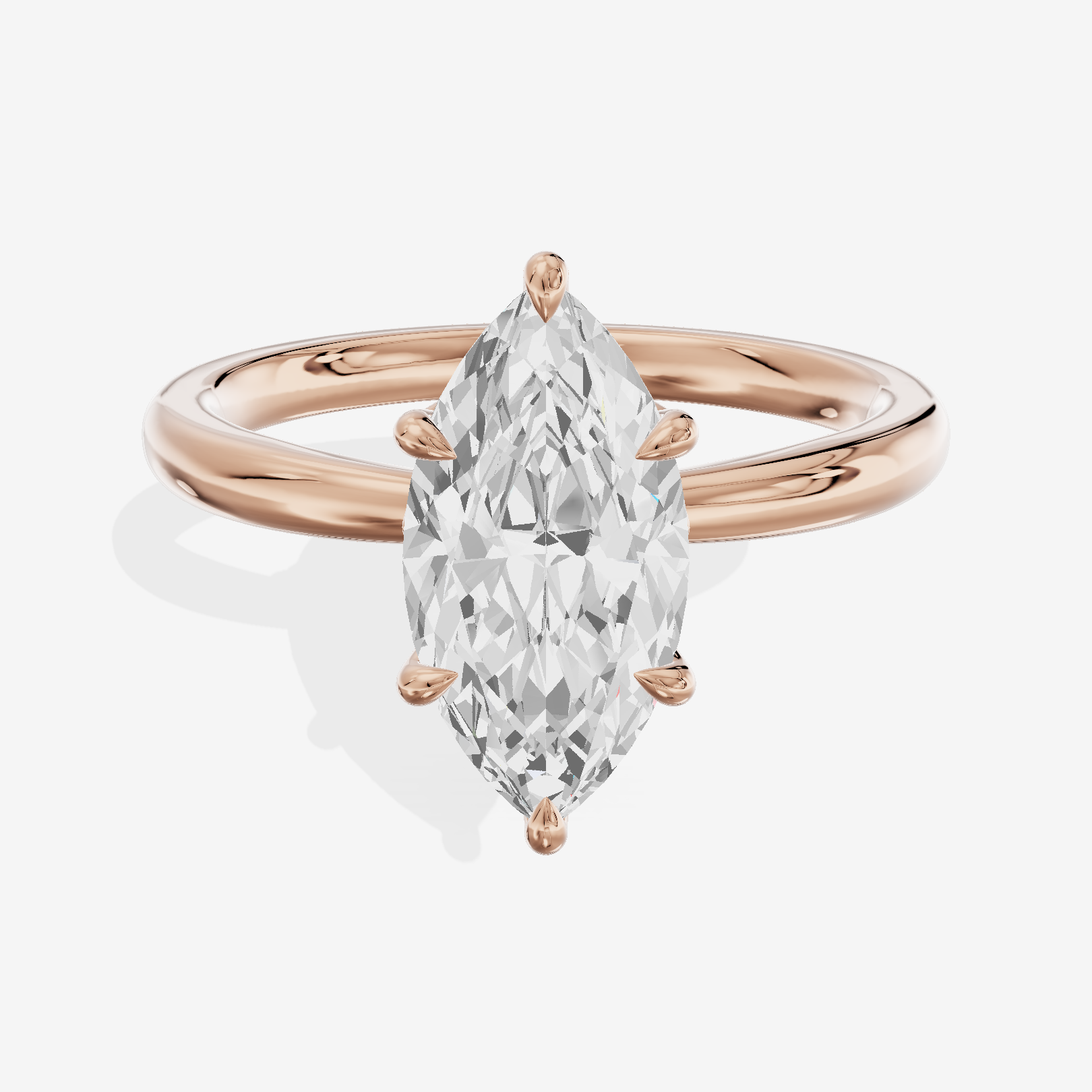 Eversince Solitaire 2mm Marquise Engagement Ring in 18K Rose Gold